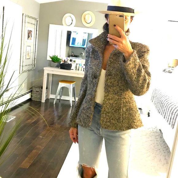 Armani Collezioni Jackets & Blazers - Armani Collezioni Bouclè blazer tan black blend 4